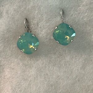 Sabika Green and Silver Chalcedony Earrings